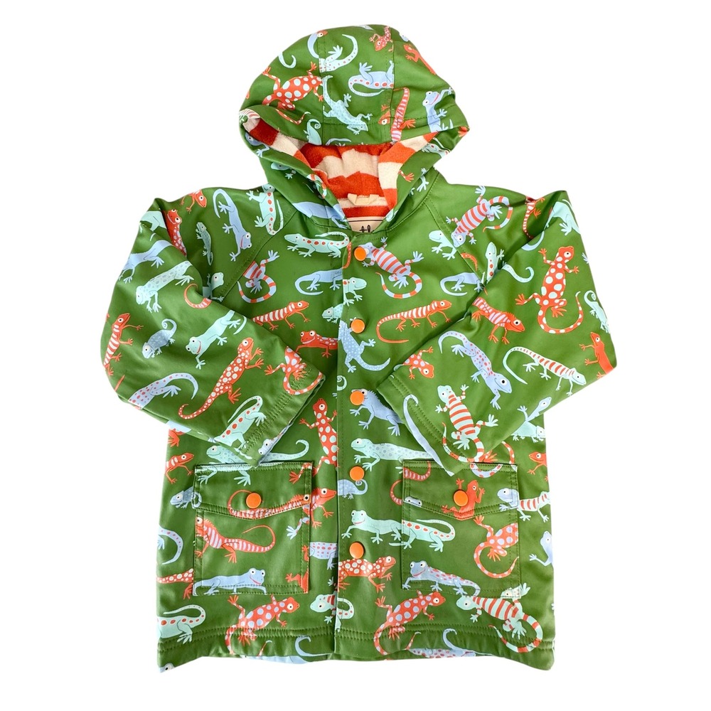Hatley Green Lizard Print Kids Raincoat